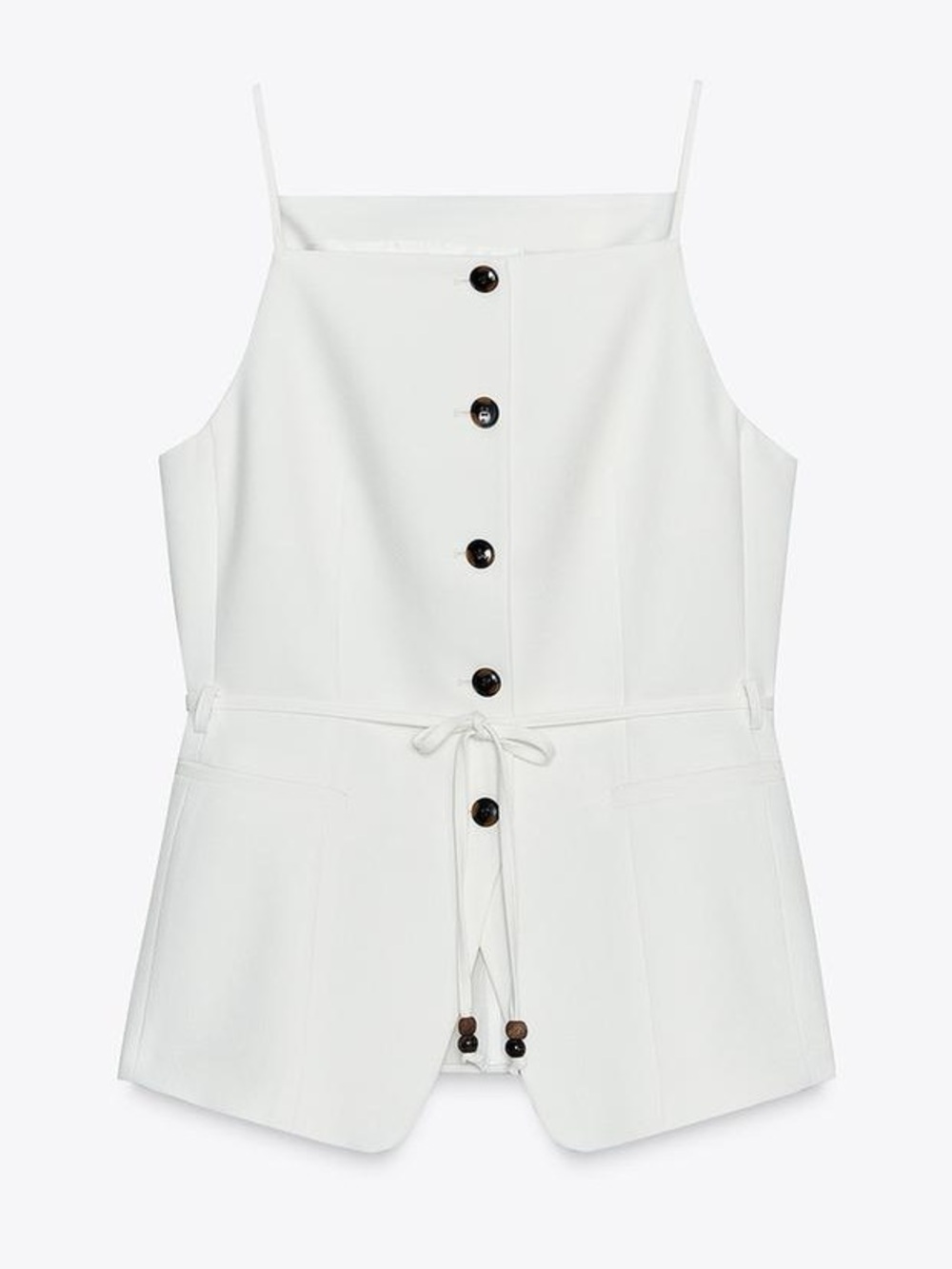 ZARA Ecru Vest with Belt.